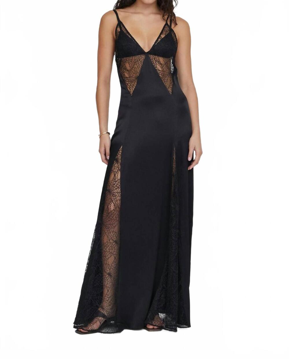 NEW THIRD FORM inhale panel slip dress in black